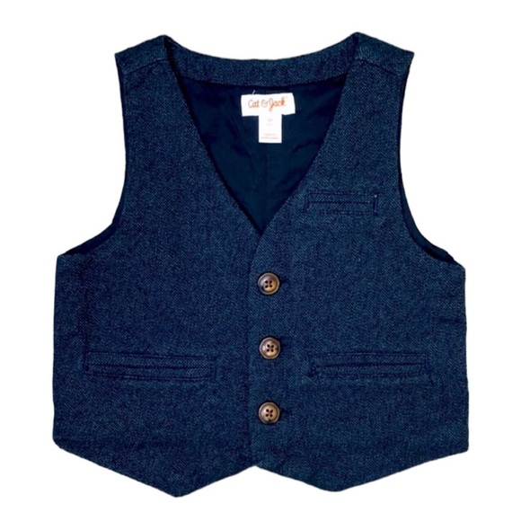Cat & Jack Dress Vest 2T Charcoal Gray Holiday Vest 2T Dark Gray - Picture 12 of 12